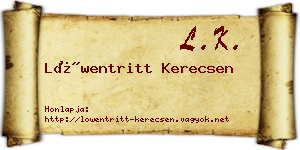Löwentritt Kerecsen névjegykártya